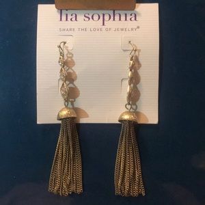 Gold chandelier earrings. Never worn